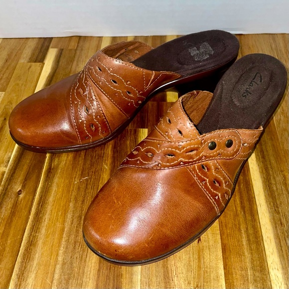 Clark’s Leather Mules Slip On SZ 8 1/2 M Like New Style 64949 - Picture 4 of 7